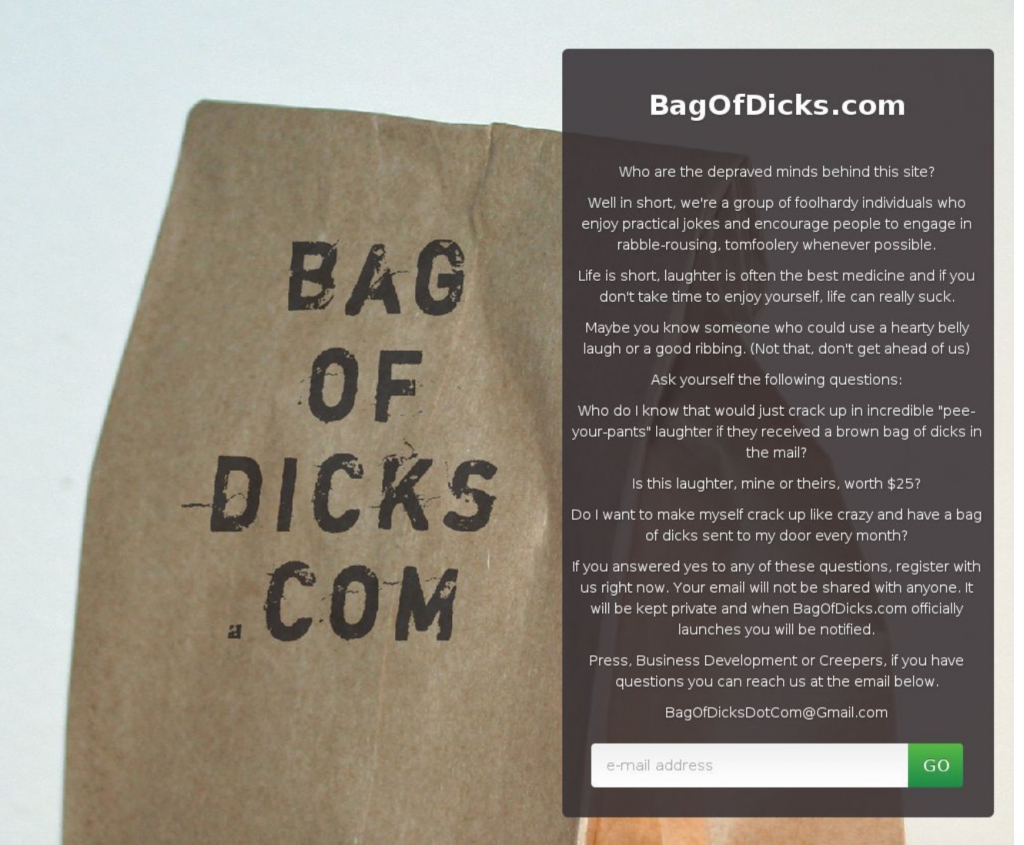 BagOfDicks.com In 2013